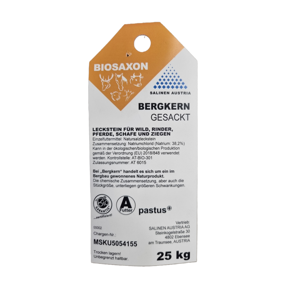 BIOSAXON Natursteinsalz Bergkern 25 kg SA